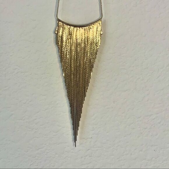 Guess Crystal and Gold Fringe Necklace - Picture 6 of 9